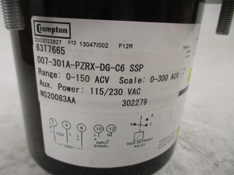 CROMPTON 007-301A-PZRX-DG-C6 115/230VAC NSMP