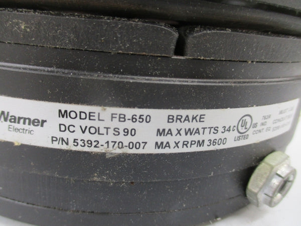 WARNER 5392-170-007 FB-650 90VDC NSMP