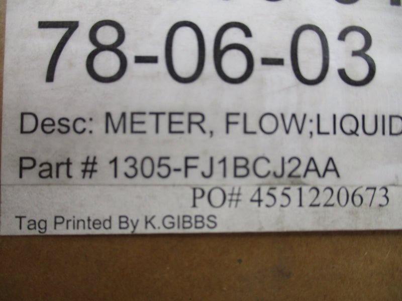 BROOKS INSTRUMENT 1305FJ1BCJ2AA 200PSI NSMP