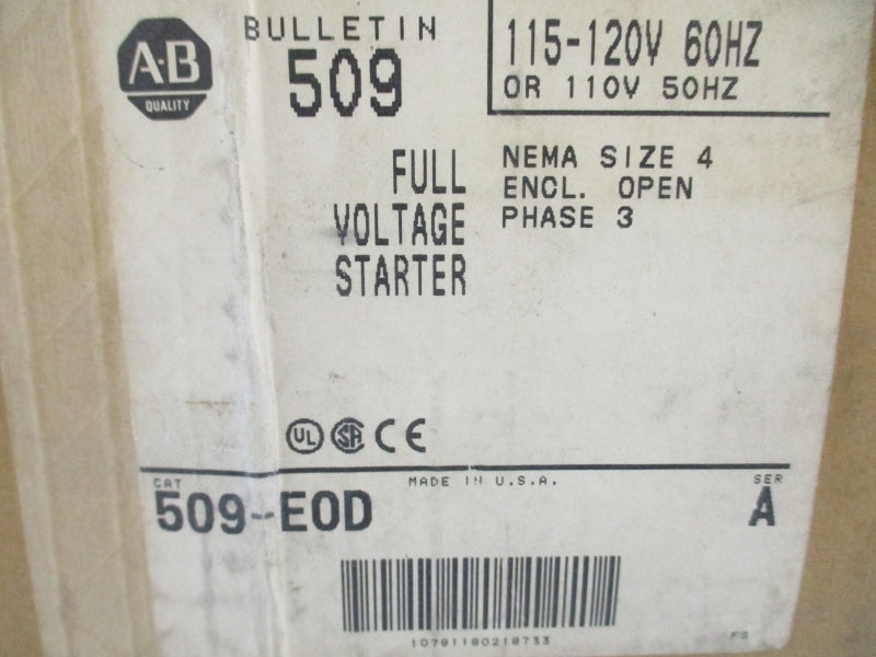 ALLEN BRADLEY 509-EOD SER. A 110/115-120V (BR/WH) NSFS