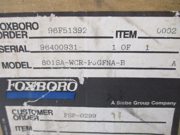 FOXBORO 801SA-WCR-PJGFNA-B 96F51392 740PSI NSMP