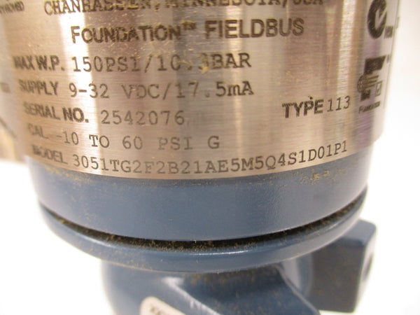 ROSEMOUNT 3051TG2F2B21AE5M5Q4S1D01P1 9-32VDC 150PSI NSMP