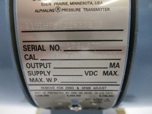 ROSEMOUNT 1151HP5E22B3D2D3 45VDC 4500PSI NSMP