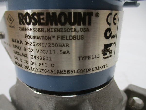 ROSEMOUNT 3051CD3F04A1AM5E5L6Q4Q8D01H4P1 9-32VDC 3626PSI NSMP