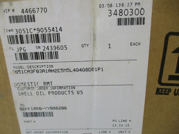 ROSEMOUNT 3051CA3F03A1AH2E5M5L4Q4Q8D01P1 9-32VDC 800PSI NSMP