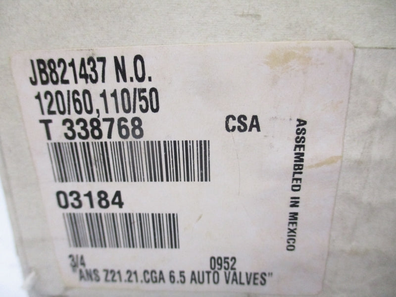 ASCO JB821437 N. O. 110/120V 5PSI 3/4" NSMP