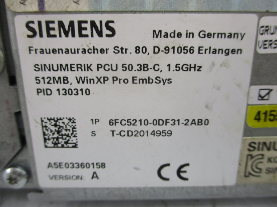 SIEMENS 6FC5210-0DF31-2AB0 24VDC 8.0A UNMP