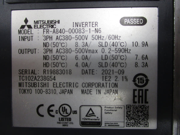 MITSUBISHI FR-A840-00083-1-N6 380-500VAC 8.3A NSNP