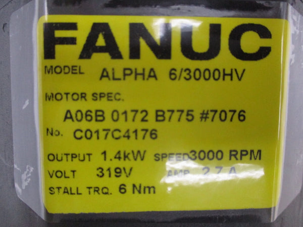 FANUC A06B 0172 B775 #7076 319V 2.7A REMAN