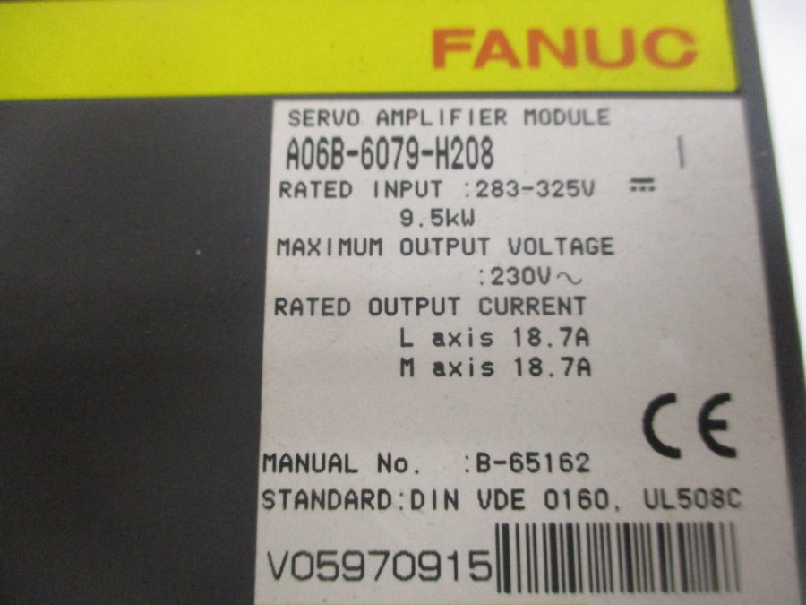 FANUC A06B-6079-H208 283-325V 18.7A (AS PICTURED) UNMP
