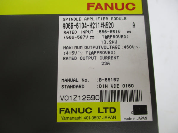 FANUC A06B-6104-H211#H520 566-651V 23A UNMP