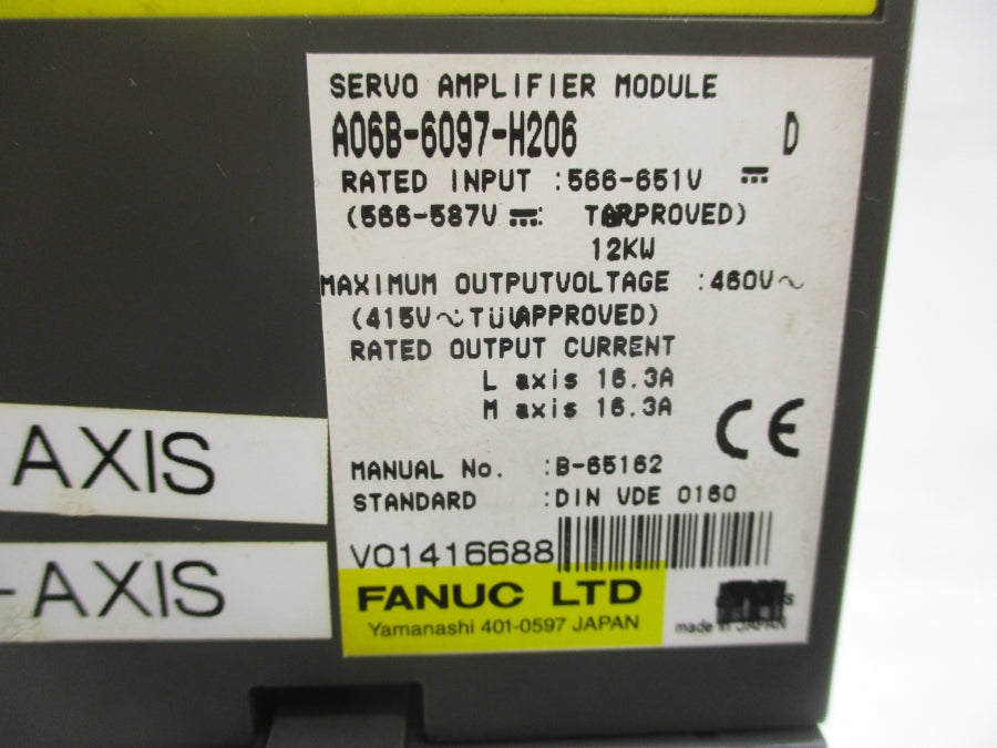 FANUC A06B-6097-H206 566-651V 16.3A (AS PICTURED) UNMP