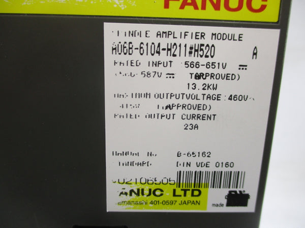 FANUC A06B-6104-H211#H520 566-651V 23A (AS PICTURED) REMAN