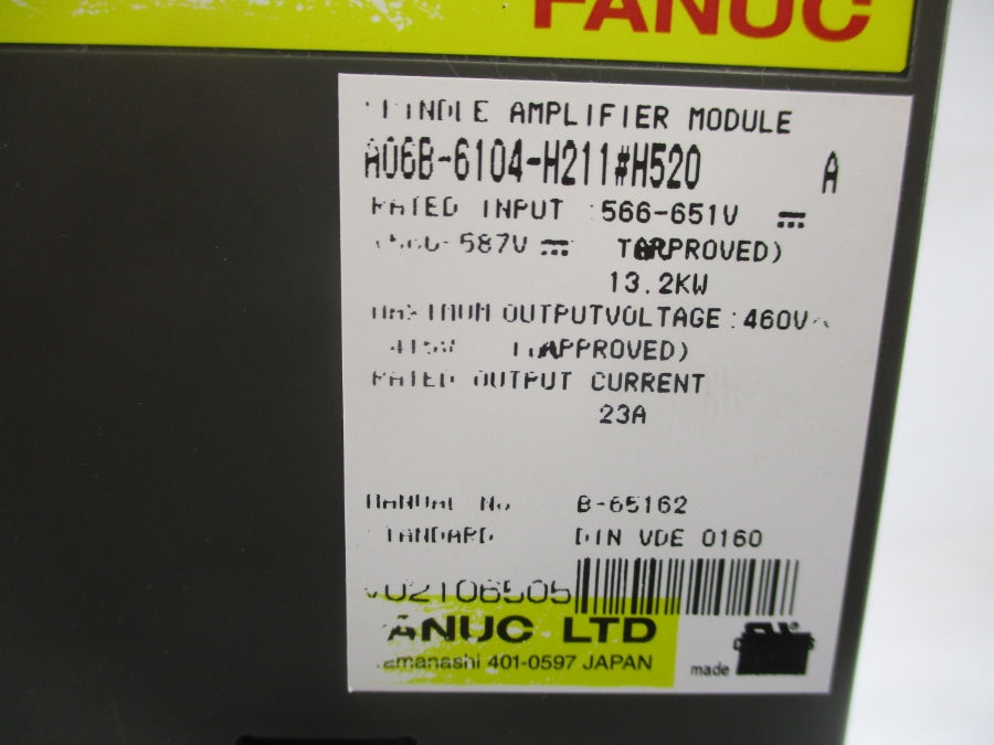 FANUC A06B-6104-H211#H520 566-651V 23A (AS PICTURED) REMAN