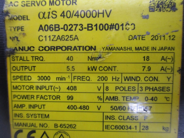 FANUC A06B-0273-B100#0100 408V, 7.9A UNMP