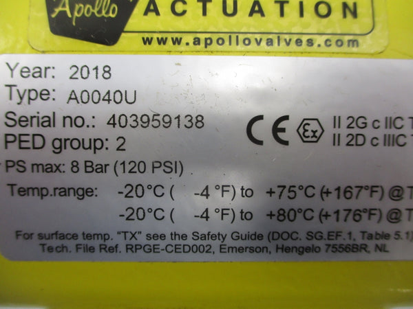 APOLLO A0040U 120PSI UNMP