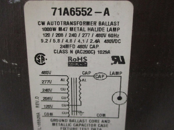 ADVANCE 71A6552-001 120-480V 9.2-2.4A REV. G (AS PICTURED) NSMP