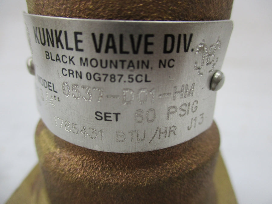 KUNKLE 0537-D01-HM-0060 60PSI 3/4" NSMP
