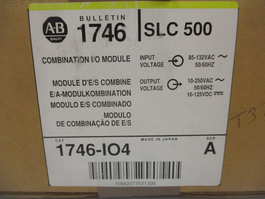 ALLEN BRADLEY 1746-IO4 SER. A 85-132VAC 15A NSMP