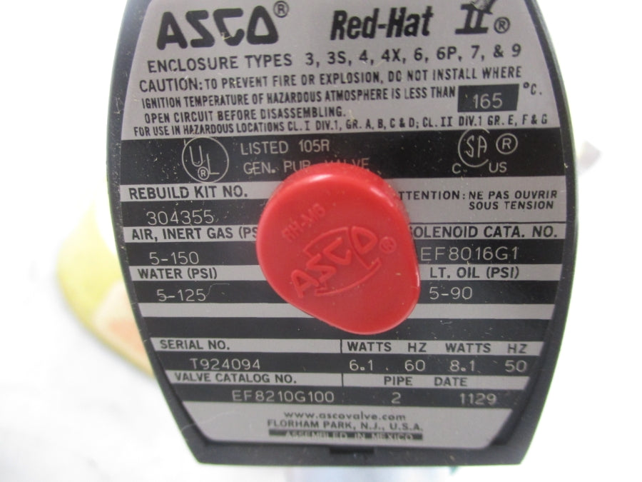ASCO EF8210G100 120V 5-125PSI 2" NSMP