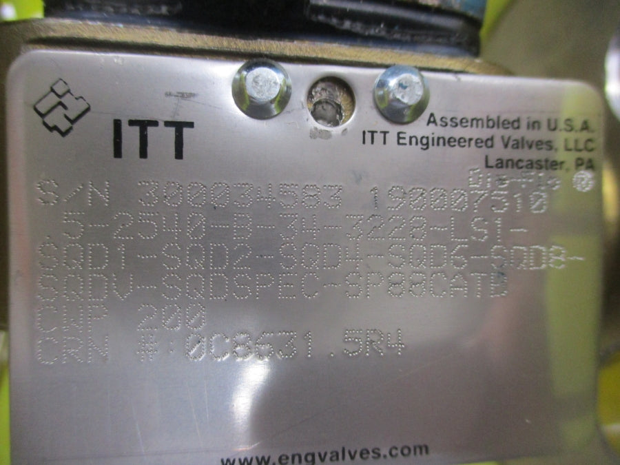 ITT 5-2540-B-34-3228-LS1-SQD1-SQD2-SQD4-SQD NSNP