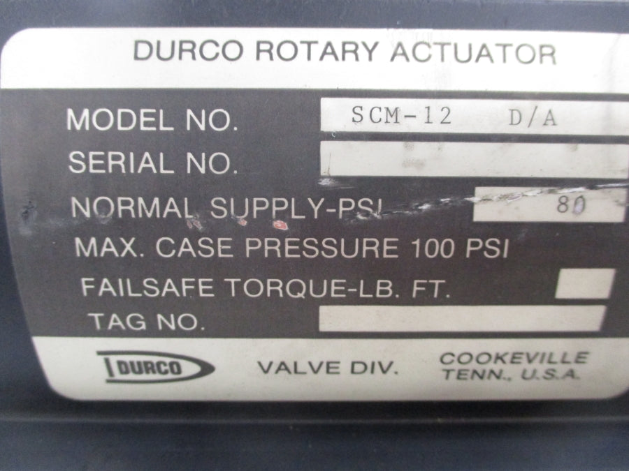 DURCO SCM-12 D/A 100PSI UNMP