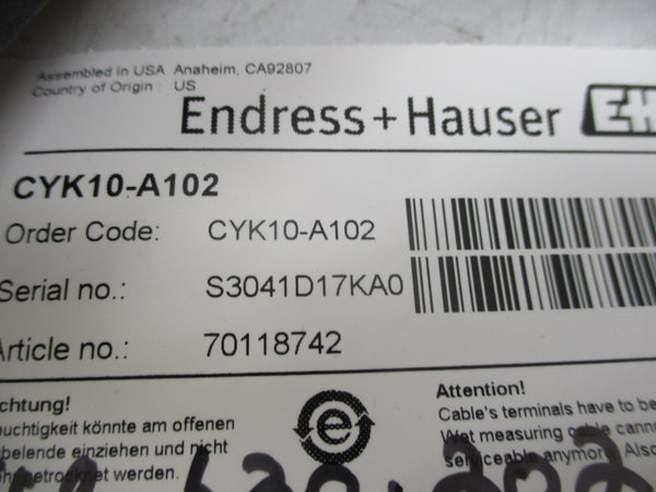ENDRESS HAUSER CYK10-A102 NSNP
