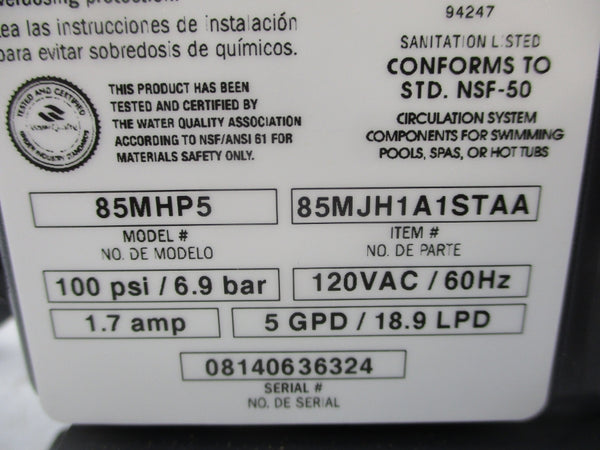 STENNER 85MHP5 85MJH1A1STAA 120V 100/6.9PSI NSMP