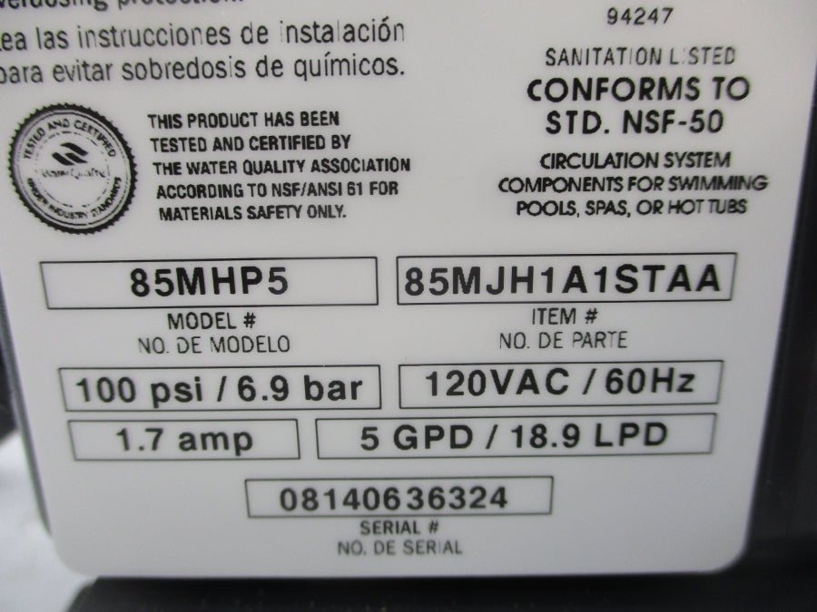 STENNER 85MHP5 85MJH1A1STAA 120V 100/6.9PSI NSMP