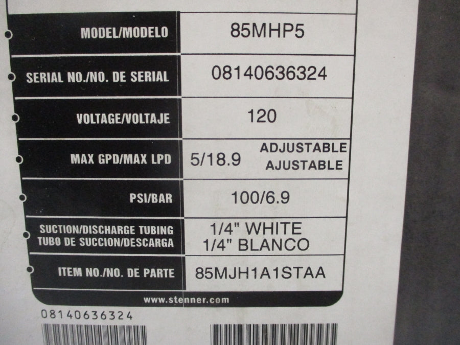 STENNER 85MHP5 85MJH1A1STAA 120V 100/6.9PSI NSMP
