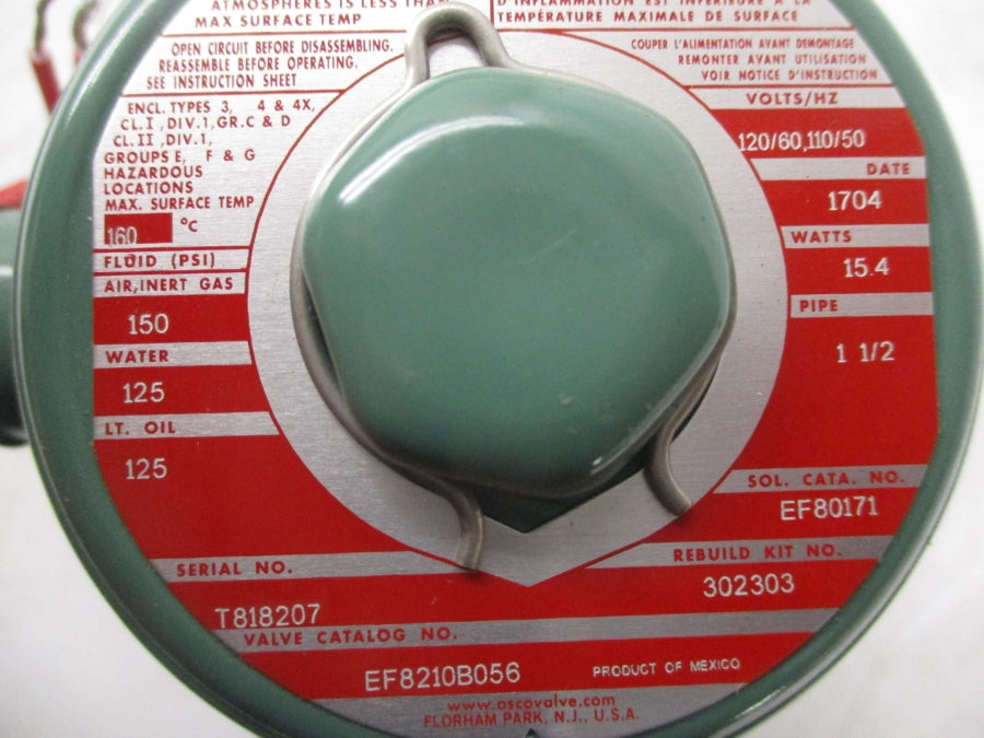 ASCO EF8210B056 110/120V 150PSI 1 1/2" NSMP