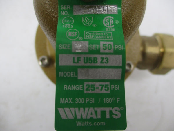 WATTS LFU5B-Z3 50PSI 1" NSMP