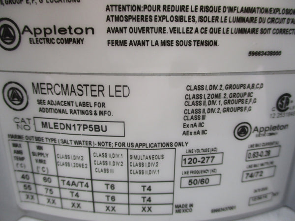 APPLETON MLEDN17P5BU 120-277V 0.63-0.28 NSMP