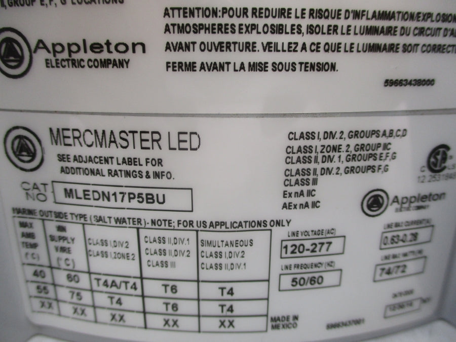 APPLETON MLEDN17P5BU 120-277V 0.63-0.28 NSMP