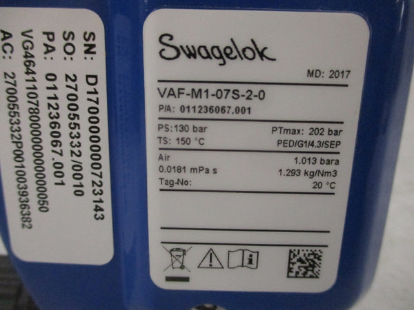 SWAGELOK VAF-M1-07S-2-0 130PSI NSMP