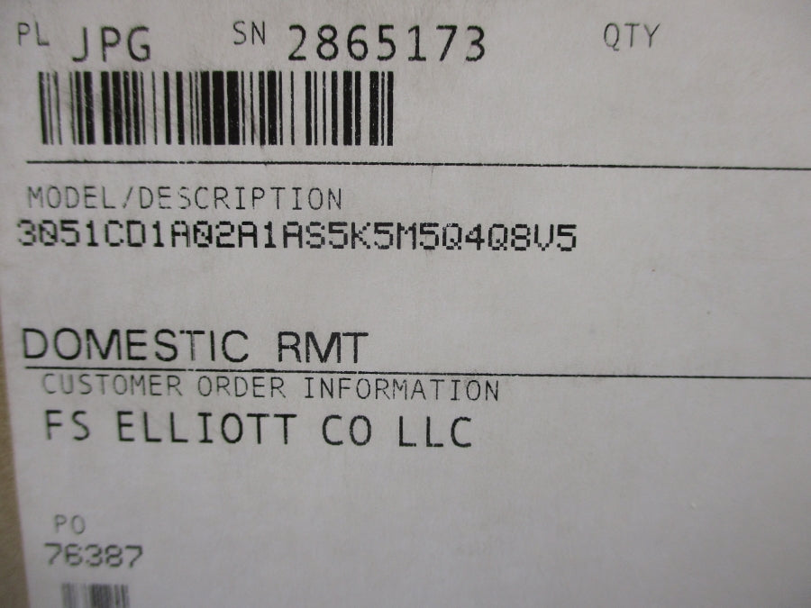 ROSEMOUNT 3051CD1A02A1AS5K5M5Q4Q8V5 10.5-30VDC NSMP