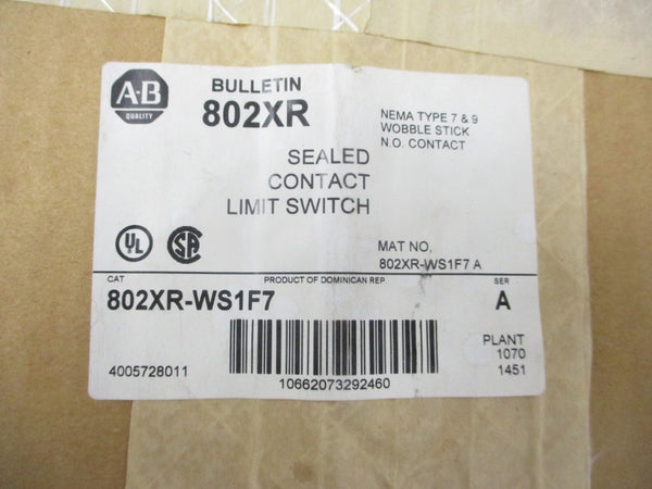 ALLEN BRADLEY 802XR-WS1F7 SER. A 120-600VAC 30A NSMP