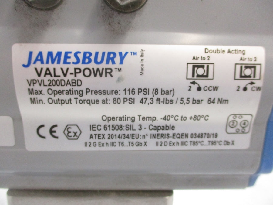 JAMESBURY VPVL200DABD 116PSI (AS PICTURED) NSNP