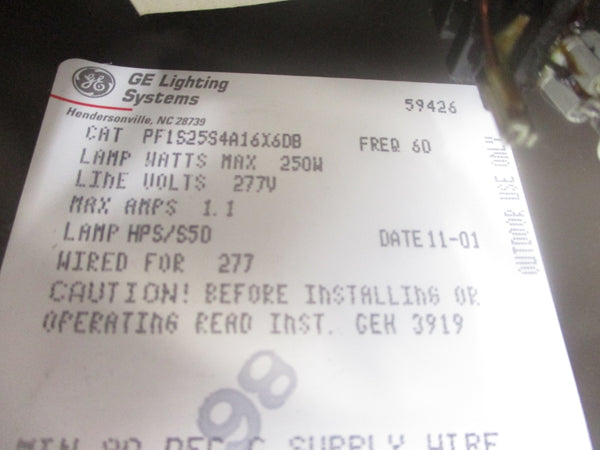GENERAL ELECTRIC PF1S25S4A16X6DB 277V 1.1A NSNP