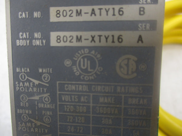 ALLEN BRADLEY 802M-ATY16 SER. B 120-300VAC (BR/WH) NSMP