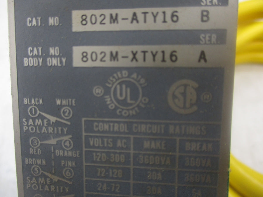 ALLEN BRADLEY 802M-ATY16 SER. B 120-300VAC (BR/WH) NSMP