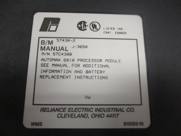 RELIANCE ELECTRIC 57C430 57430-2 NSMP