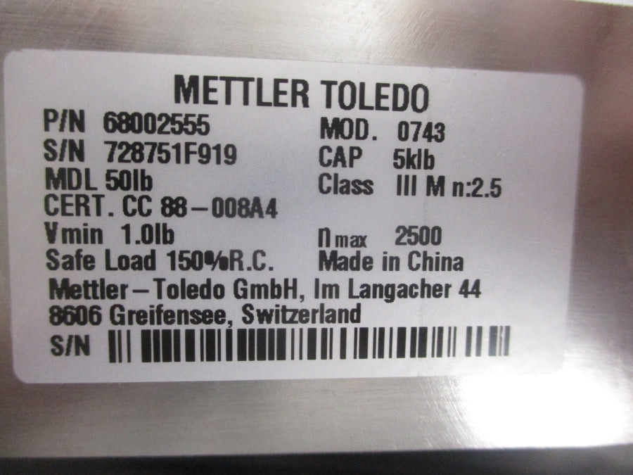 METTLER TOLEDO 68002555 0743-5KLB 30' NSMP