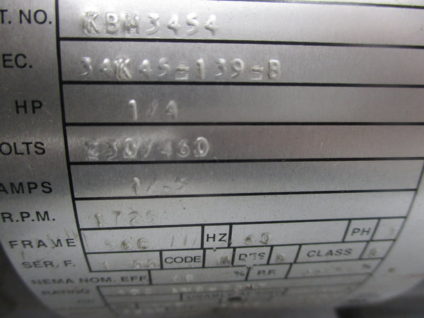 BALDOR KBM3454 34K45-139-B 230/460V 1/0.5A UNMP