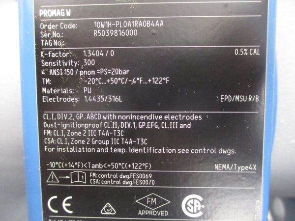 ENDRESS HAUSER 10W1H-PL0A1RA0B4AA NSMP