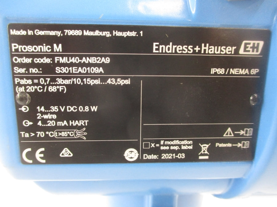 ENDRESS HAUSER FMU40-ANB2A9 14-35VDC NSNP