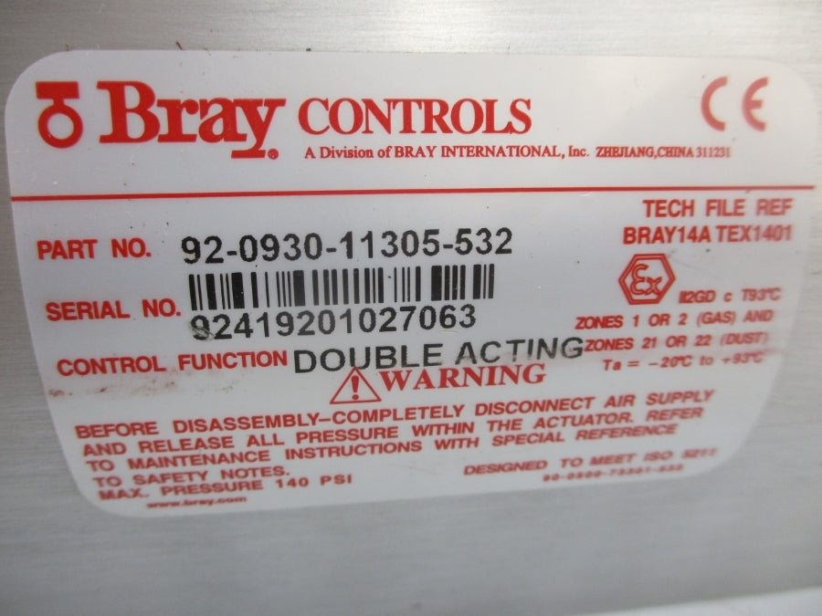BRAY CONTROLS 92-0930-11305-532 140PSI NSNP