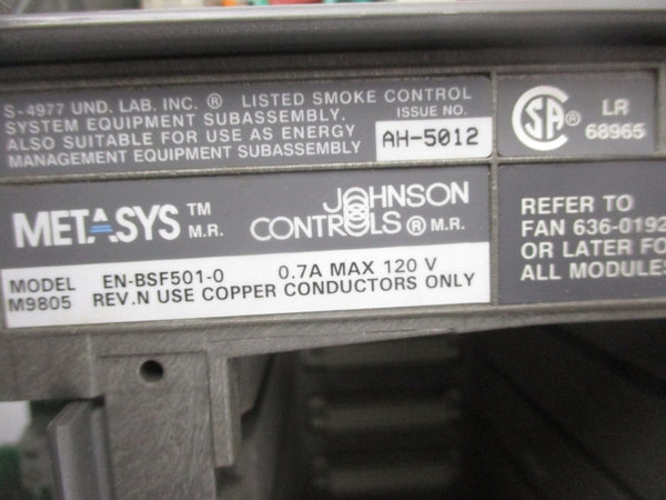 JOHNSON CONTROLS EN-BSF501-0 120V .7A REV. N NSNP