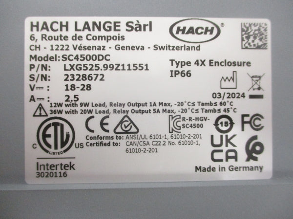 HACH LXV525.99Z11551 SC4500 24VDC NSMP