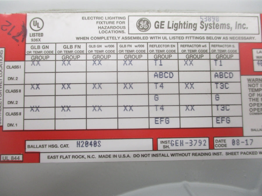 GENERAL ELECTRIC H2040S NSMP